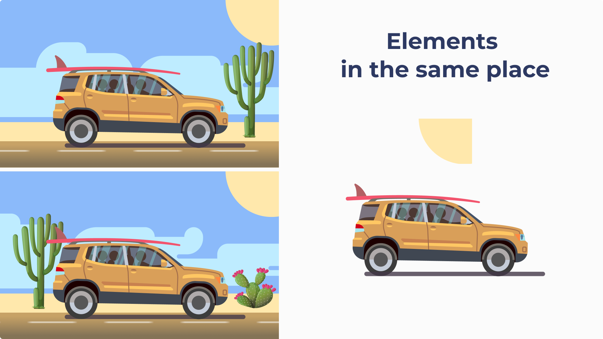 Streaming elements in the same place